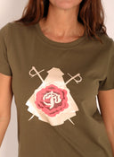 Camiseta Verde Kaki Capote Clavel Mujer