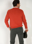 Jersey Cuello Pico Teja Algodón Hombre