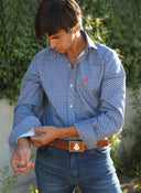 Camisa Azul Estampado Cachemir Hombre