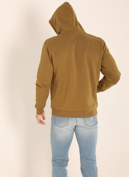 Khaki Hooded Men's Sweatshirt