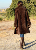 Abrigo Marrón Pelo Mujer