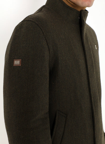 Khaki Neoprene Men's Coat