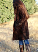 Abrigo Marrón Pelo Mujer