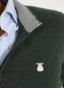 Jersey Verde Cuello Cremallera Hombre