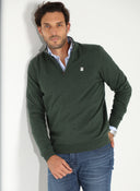 Jersey Verde Cuello Cremallera Hombre