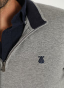 Jersey Gris Cuello Cremallera Hombre
