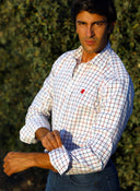 Chemise Homme Bleu Oxford À Pois