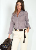 Camisa Rodeo Vichy Marrón Mujer