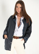 Parka Encerada Azul Mujer