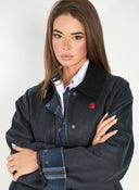 Parka Encerada Azul Mujer
