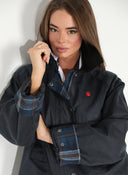Parka Encerada Azul Mujer
