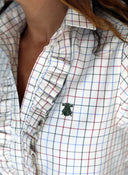 Camisa Cuadro Caza Pechera Volantes Mujer