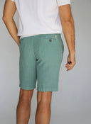 Bermudas Lino Verde Claro Hombre