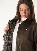 Parka Corta Encerada Marrón Mujer