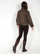 Parka Corta Encerada Marrón Mujer
