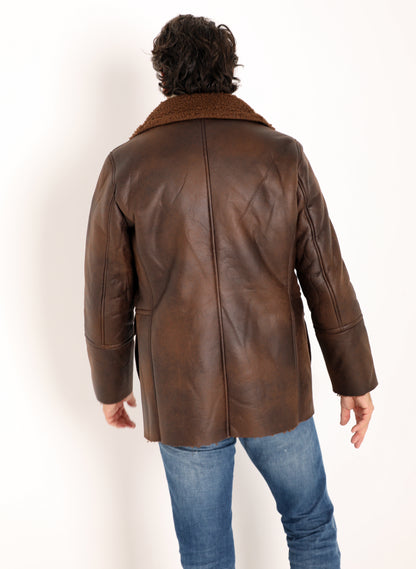 Men's Brown Shearling Jacket