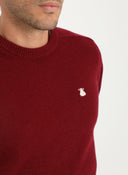 Jersey Lambswool Burdeos Cuello Caja Hombre