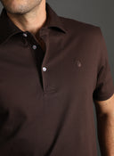 Polo Marrón Mercerizado Hombre