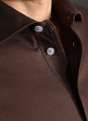 Polo Marrón Mercerizado Hombre