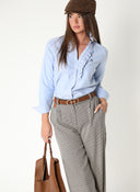 Camisa Azul Doble Chorrera Mujer