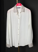 Camisa Beige Viscosa Lentejuelas Mujer
