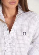 Camisa Cuadro Caza Pechera Chorrera Mujer