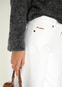 Pantalón Blanco Vaquero pierna Ancha Mujer