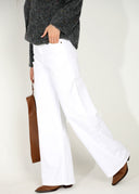 Pantalón Blanco Vaquero pierna Ancha Mujer