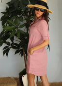 Vestido Lino Berenjena Mujer