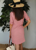 Vestido Lino Berenjena Mujer