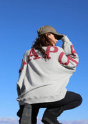 Sudadera Gris Oversize Mujer