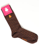 Calcetin Marrón Lunares Teja