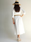 Vestido Camisero Mujer Lino Blanco