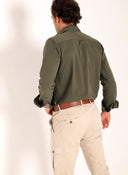 Chemise Homme Nid d'Abeille Kaki