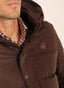 Parka Acolchada Marrón Chocolate con Capucha Hombre