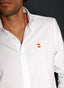 Camisa Sarga Blanca Logo España Hombre