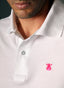 Polo Classic Hombre Blanco Logo Rosa Capote