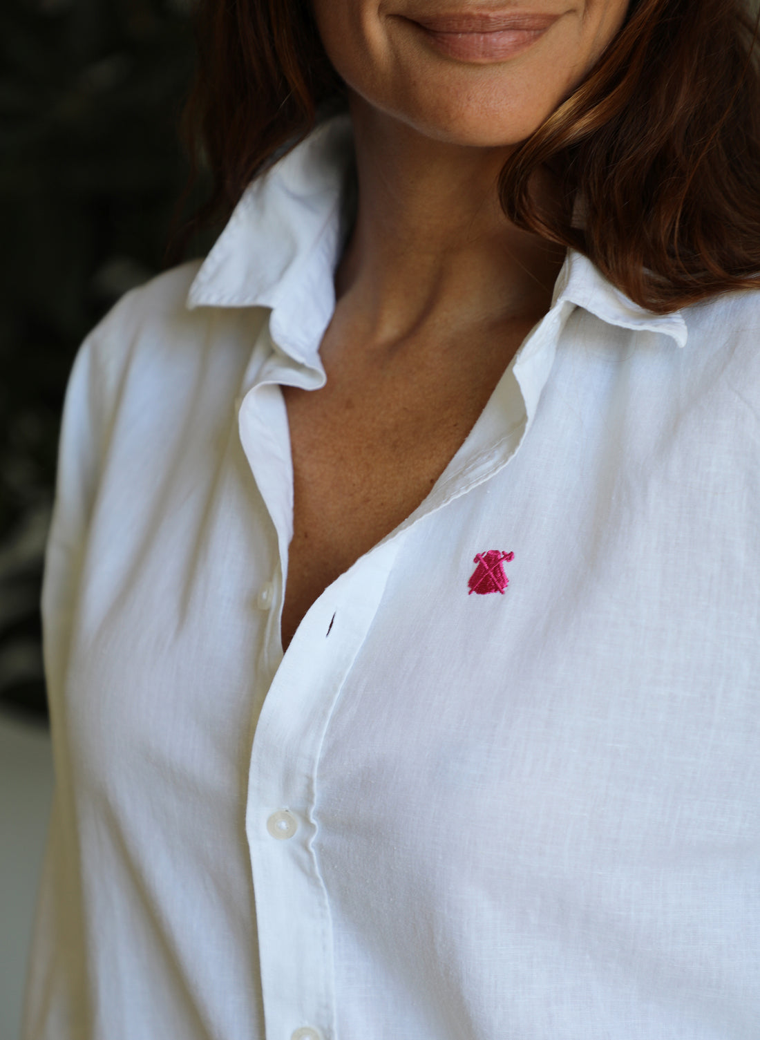 Chemise oversize en lin blanc pour femme