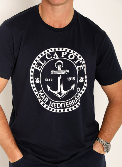 Blaues Mittelmeer-T-Shirt für Herren