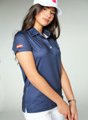 Polo Tejido Ultraligero Azul Lunares Mujer