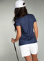 Polo Tejido Ultraligero Azul Lunares Mujer
