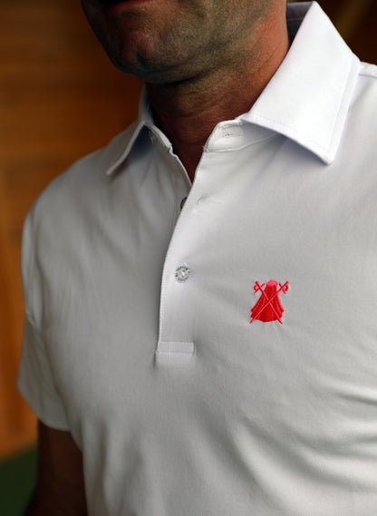 Herren-Poloshirt aus technischem Stoff in schlichtem Weiß