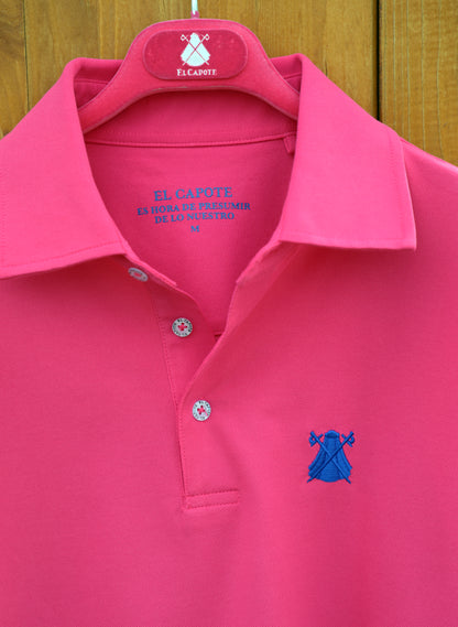 Men's Pink Polo Shirt Plain Cloak Technical Fabric