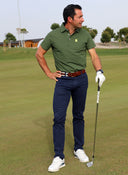 Polo Verde Liso Tejido Técnico Hombre