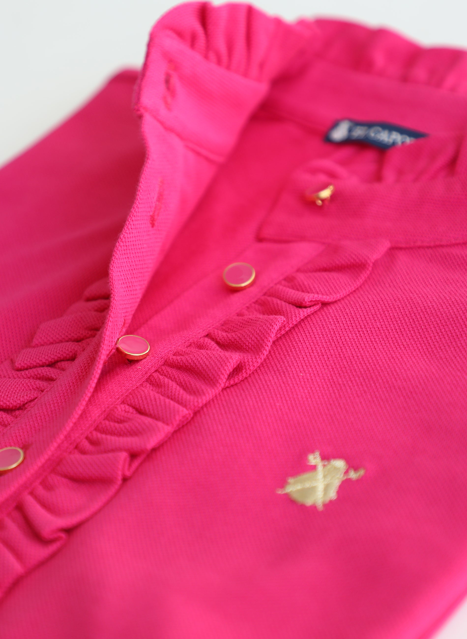 Roze polo capote-ruches voor dames