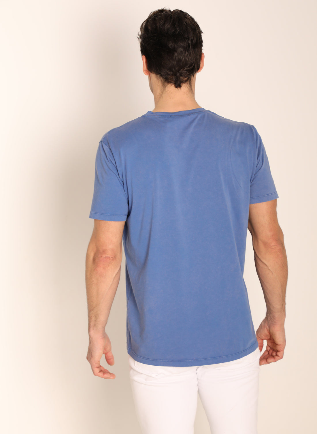 Hellblau gefärbtes T-Shirt für Herren