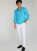 Polera Cuello Mao Turquesa Shibuya Hombre