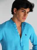 Polera Cuello Mao Turquesa Shibuya Hombre