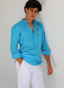 Polera Cuello Mao Turquesa Shibuya Hombre