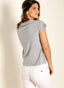 Camiseta  Gris Capote con Clavel Mujer